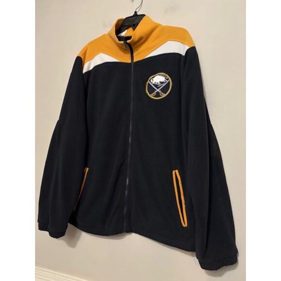 Vintage Old Time Hockey Fleece Jacket Buffalo Sabres Spell Out Stitched Large - Picture 4 of 10